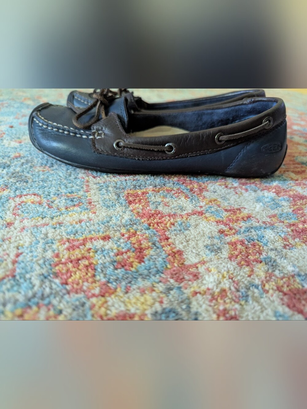KEEN Catalina 1-Eye Boat Shoe Women's 8 Navy Leather Driving Moccasin Flats Blue - Picture 2 of 13